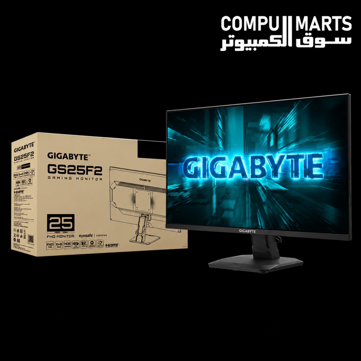 GIGABYTE GS25F2A gaming monitor with 1920 x 1080 (FHD) resolution