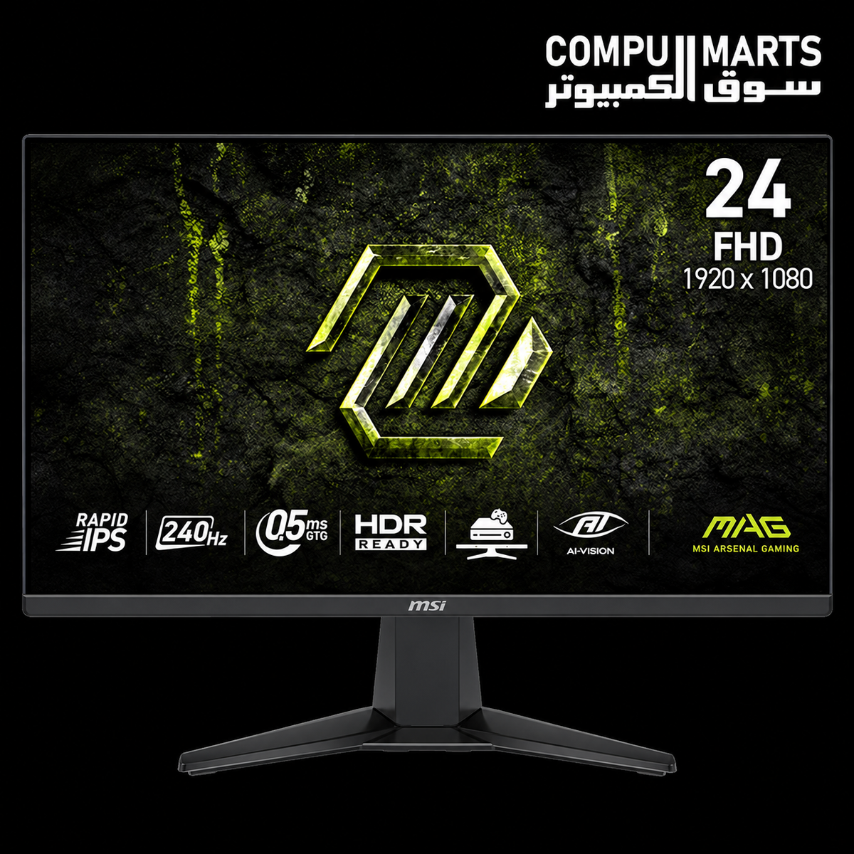 MSI MAG 245F X24 – Gaming Monitor – MSI – 23.8 Inch FHD Rapid IPS 240Hz Display