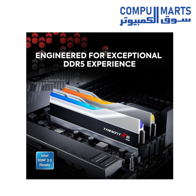 G.Skill 32GB  DDR5 Trident Z5 RGB 5600MHz CL40 1.20V Dual Channel Kit 2x 16GB Silver by G.Skill
