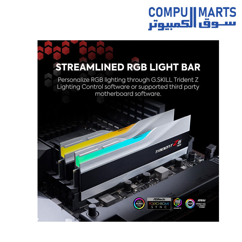 G.Skill 32GB  DDR5 Trident Z5 RGB 5600MHz CL40 1.20V Dual Channel Kit 2x 16GB Silver by G.Skill