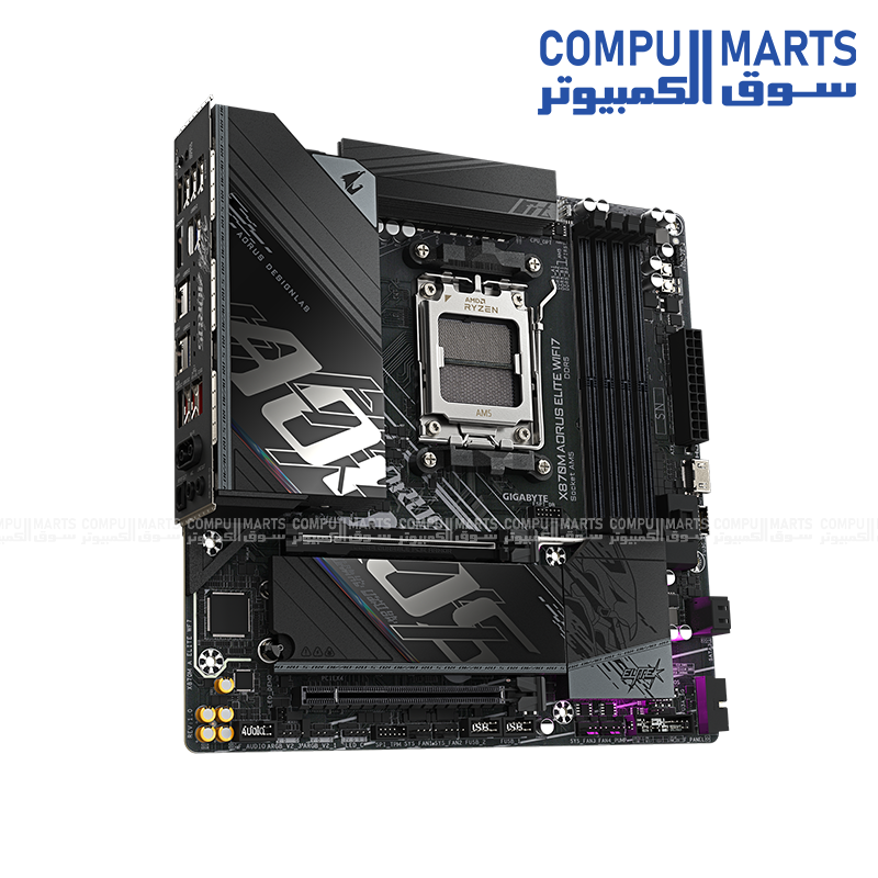 X870M AORUS ELITE WIFI7 motherboard with AMD X870 chipset, AM5 socket, DDR5 support and Wi-Fi 7 available in Egypt