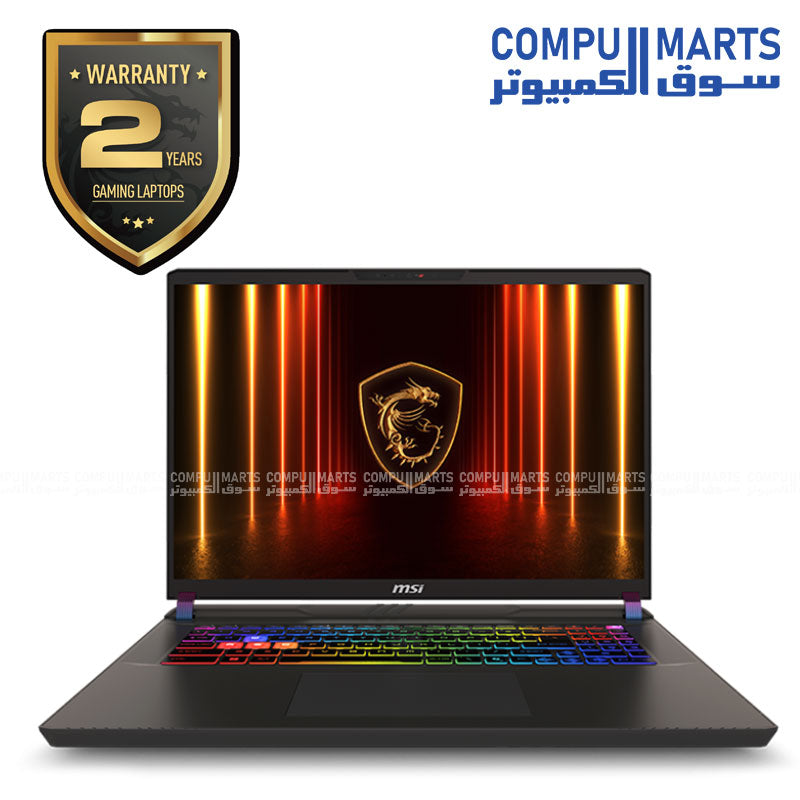 MSI Vector 17 HX AI A2XWX Gaming Laptop with Intel Core Ultra 9 275HX, RTX 5090, 32GB RAM, 1TB SSD, and 17-inch QHD+ 240Hz Display EGYPT