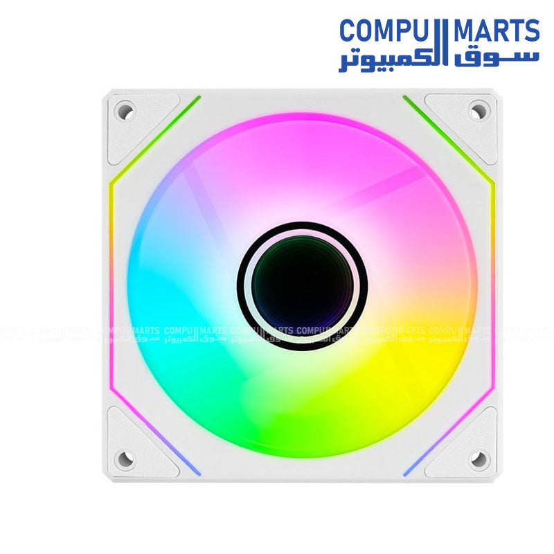 AEROCOOL Phantom M-3 Reverse  R 12 PWM ARGB 120mm Cooling Fan – Black / White – 1800 RPM – Hydraulic Bearing – 49.8 CFM