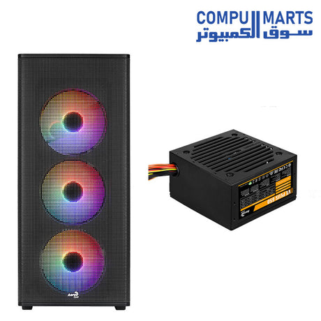 AeroCool Designer Mid-Tower Case โ ARGB Mesh Front โ Tempered Glass Side Panel โ Gaming PC Case