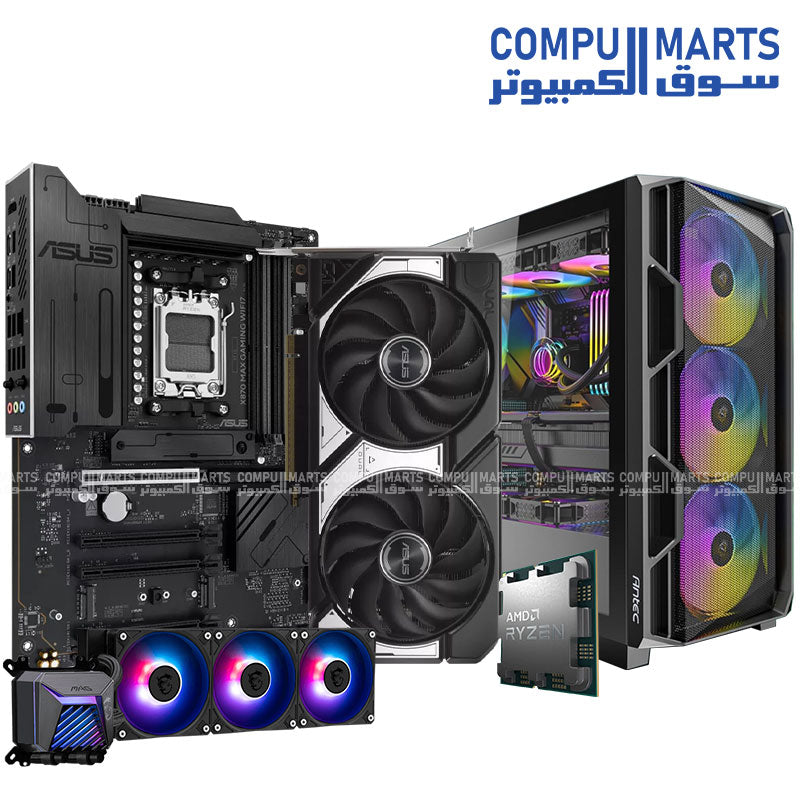 AMD FLEX PRO AMD Ryzen 7 7800X3D Gaming PC – 32GB DDR5, 1TB NVMe, 360mm Liquid Cooling