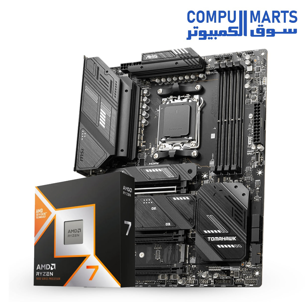 AMD Ryzen 7 9800X3D Processor + MSI MAG X670E Tomahawk WiFi Motherboard Bundle โ AM5 Platform โ DDR5 Support โ PCIe 5.0 โ High-End Gaming & Streaming PC Build โ Egypt
