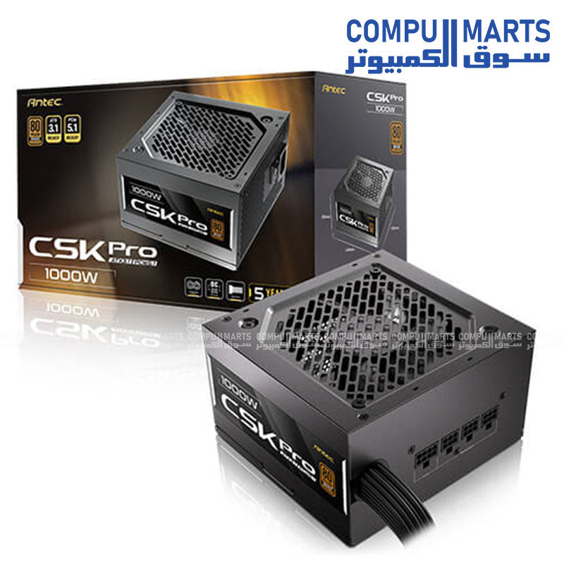 ANTEC CSK1000 PRO ATX 3.1 Power Supply – 1000W – 80+ Bronze – Semi-Modular – 5 Years Warranty