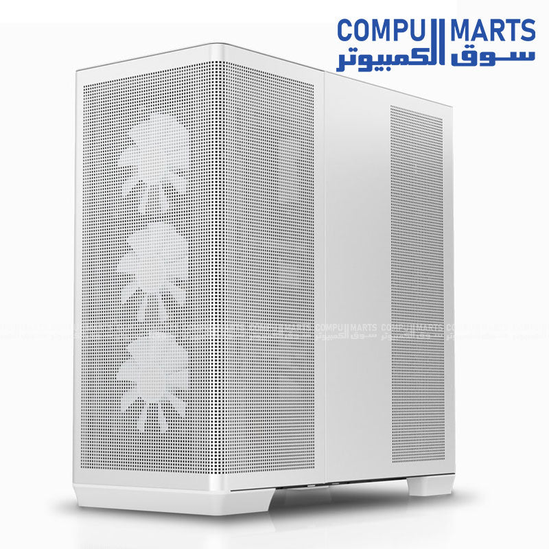 APNX C1-R Mid Tower PC Case – supports ATX, Micro-ATX, and Mini-ITX – available in black or white with tempered glass side panel, optimized airflow, and modern design for gaming builds.