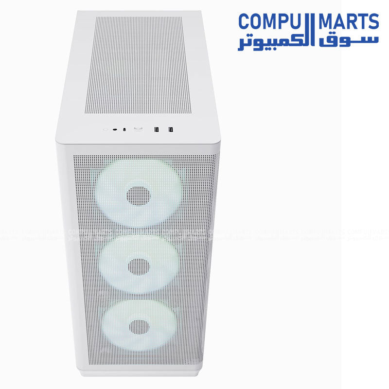 APNX C1-R Mid Tower PC Case – supports ATX, Micro-ATX, and Mini-ITX – available in black or white with tempered glass side panel, optimized airflow, and modern design for gaming builds.