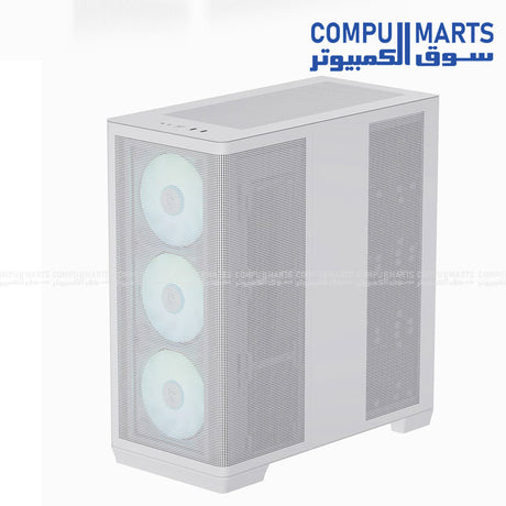 APNX C1-R Mid Tower PC Case โ supports ATX, Micro-ATX, and Mini-ITX โ available in black or white with tempered glass side panel, optimized airflow, and modern design for gaming builds.
