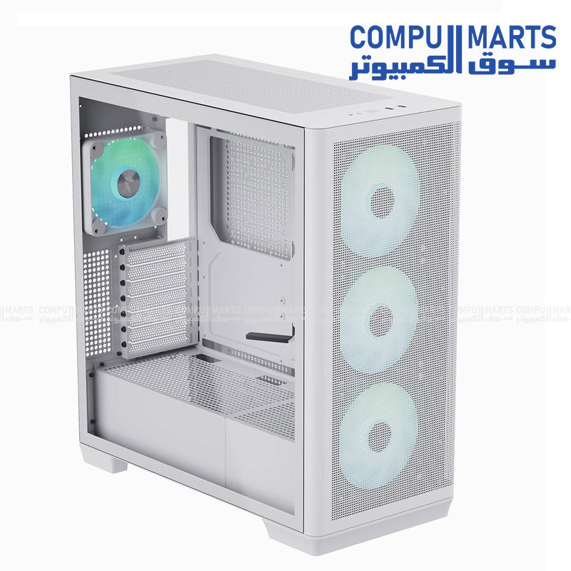 APNX C1-R Mid Tower PC Case – supports ATX, Micro-ATX, and Mini-ITX – available in black or white with tempered glass side panel, optimized airflow, and modern design for gaming builds.