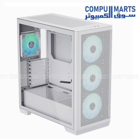 APNX C1-R Mid Tower PC Case โ supports ATX, Micro-ATX, and Mini-ITX โ available in black or white with tempered glass side panel, optimized airflow, and modern design for gaming builds.