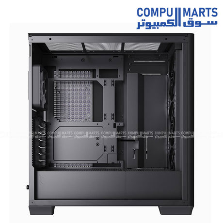 APNX C1-R Mid Tower PC Case โ supports ATX, Micro-ATX, and Mini-ITX โ available in black or white with tempered glass side panel, optimized airflow, and modern design for gaming builds.