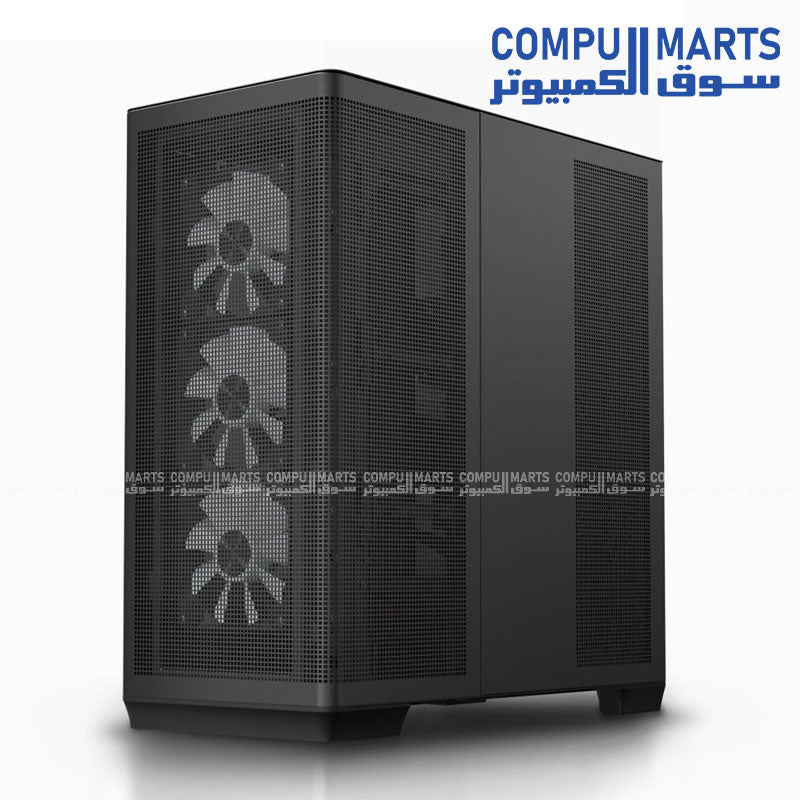 APNX C1-R Mid Tower PC Case – supports ATX, Micro-ATX, and Mini-ITX – available in black or white with tempered glass side panel, optimized airflow, and modern design for gaming builds.