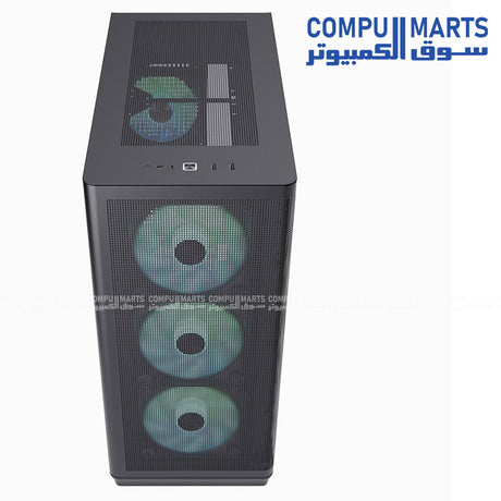 APNX C1-R Mid Tower PC Case โ supports ATX, Micro-ATX, and Mini-ITX โ available in black or white with tempered glass side panel, optimized airflow, and modern design for gaming builds.