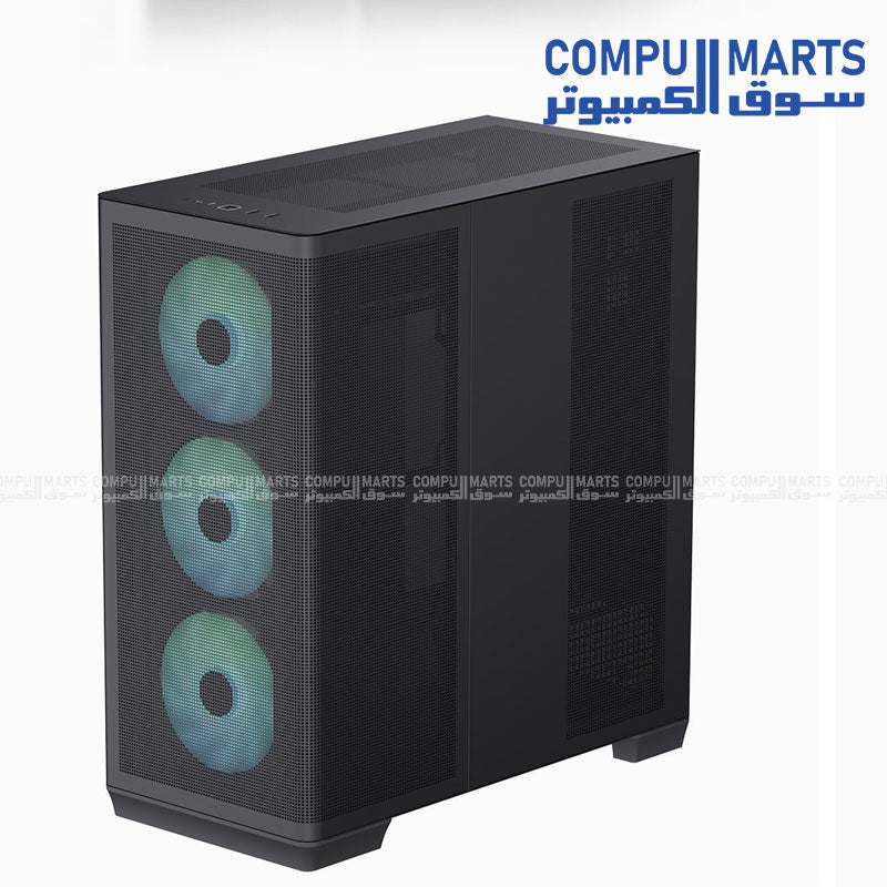 APNX C1-R Mid Tower PC Case – supports ATX, Micro-ATX, and Mini-ITX – available in black or white with tempered glass side panel, optimized airflow, and modern design for gaming builds.