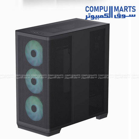 APNX C1-R Mid Tower PC Case โ supports ATX, Micro-ATX, and Mini-ITX โ available in black or white with tempered glass side panel, optimized airflow, and modern design for gaming builds.