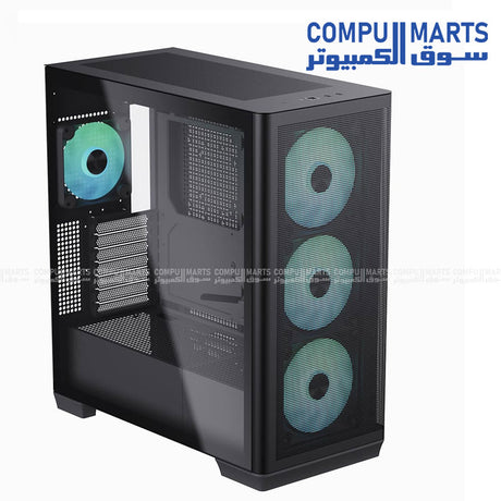 APNX C1-R Mid Tower PC Case โ supports ATX, Micro-ATX, and Mini-ITX โ available in black or white with tempered glass side panel, optimized airflow, and modern design for gaming builds.