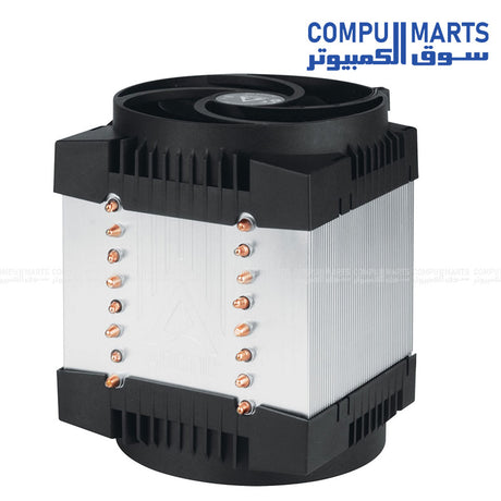 ARCTIC Freezer 4U-M Server CPU Cooler with dual 120mm PWM fans, 8 copper heatpipes, aluminum fins, and wide Intel & AMD server socket compatibility