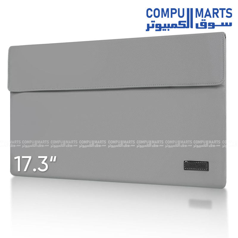 Arzopa 17.3‑inch Portable Monitor Sleeve Bag – PU Leather – Magnetic Closure – Slim & Lightweight