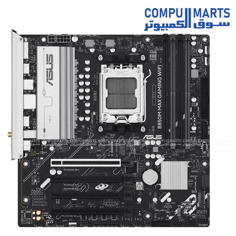 B850M MAX GAMING WIFI โ mATX AMD AM5 Motherboard โ DDR5 โ PCIe 5.0 โ Wi-Fi 6 โ Aura Sync RGB