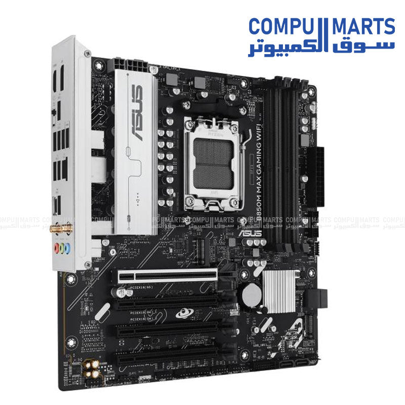 B850M MAX GAMING WIFI – mATX AMD AM5 Motherboard – DDR5 – PCIe 5.0 – Wi-Fi 6 – Aura Sync RGB
