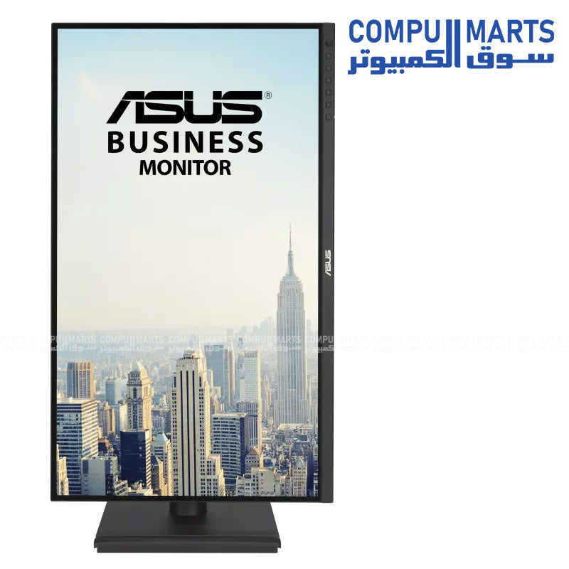 ASUS business monitor with frameless QHD display HDR10 support and ergonomic stand