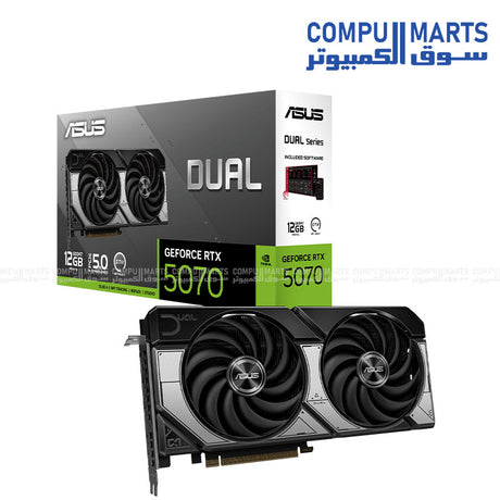 ASUS Dual GeForce RTX 5070 Graphics Card – 12GB GDDR7, Ray Tracing, DLSS 4, Dual-Fan Cooling, Egypt