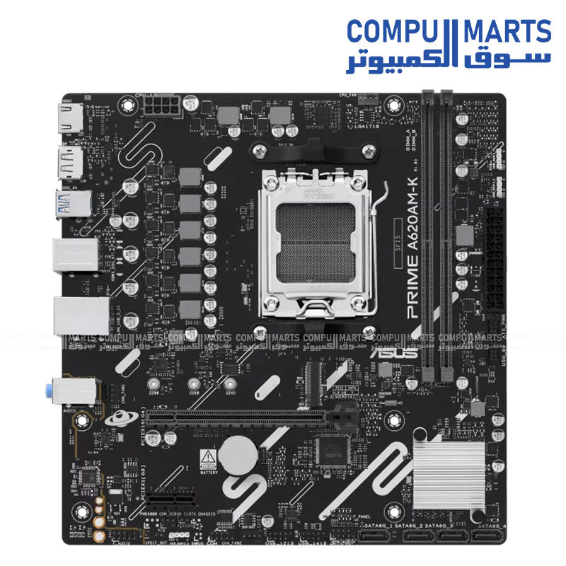 ASUS PRIME A620AM-K Motherboard – AM5 DDR5 PCIe 4.0 – Egypt