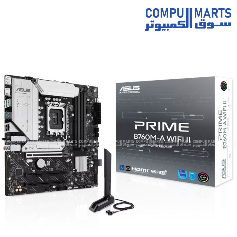ASUS PRIME B760M-A WIFI II Motherboard – LGA1700 – DDR5 – Micro-ATX – Egypt