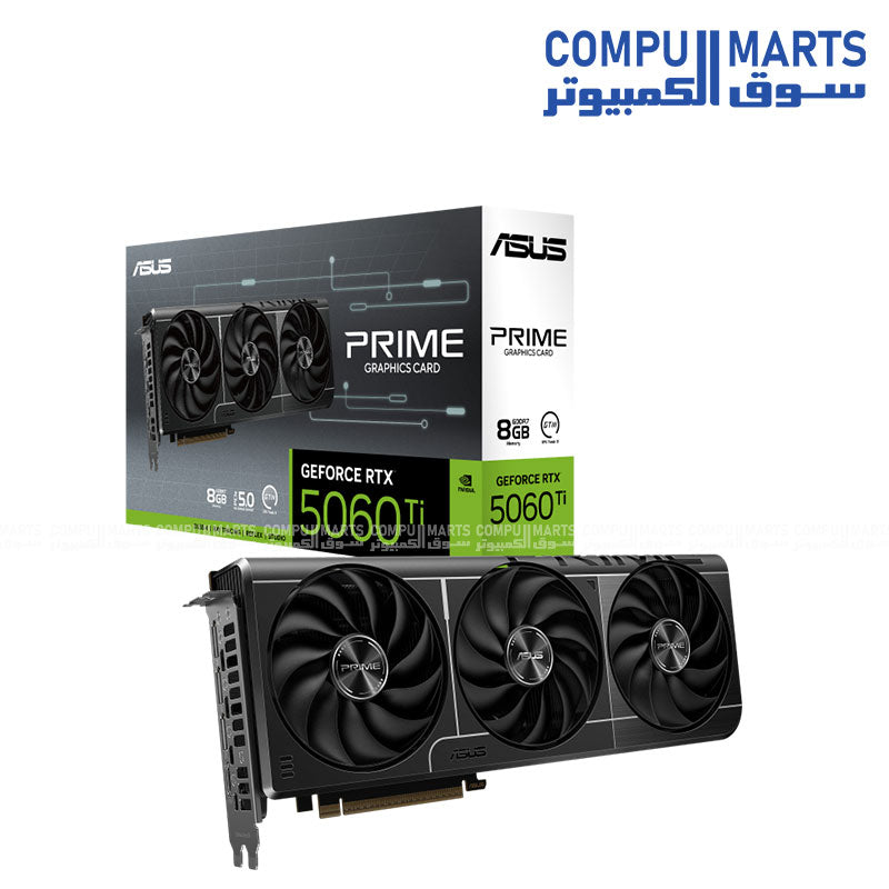ASUS PRIME GeForce RTX 5060 Ti 8GB GDDR7 Graphics Card – PCIe 5.0, 28Gbps Memory, 758 TOPs AI Performance