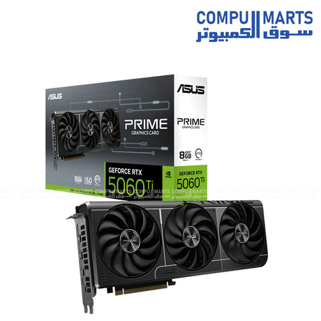ASUS PRIME GeForce RTX 5060 Ti 8GB GDDR7 Graphics Card – PCIe 5.0, 28Gbps Memory, 758 TOPs AI Performance
