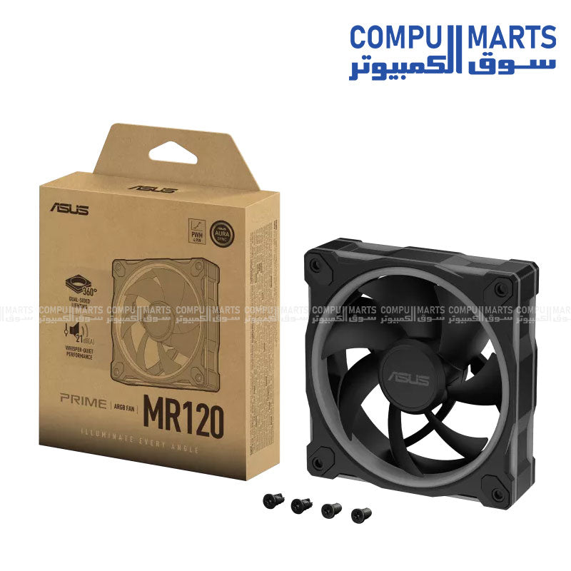 ASUS Prime MR120 ARGB Single 120mm RGB cooling fan for gaming PC in Egypt