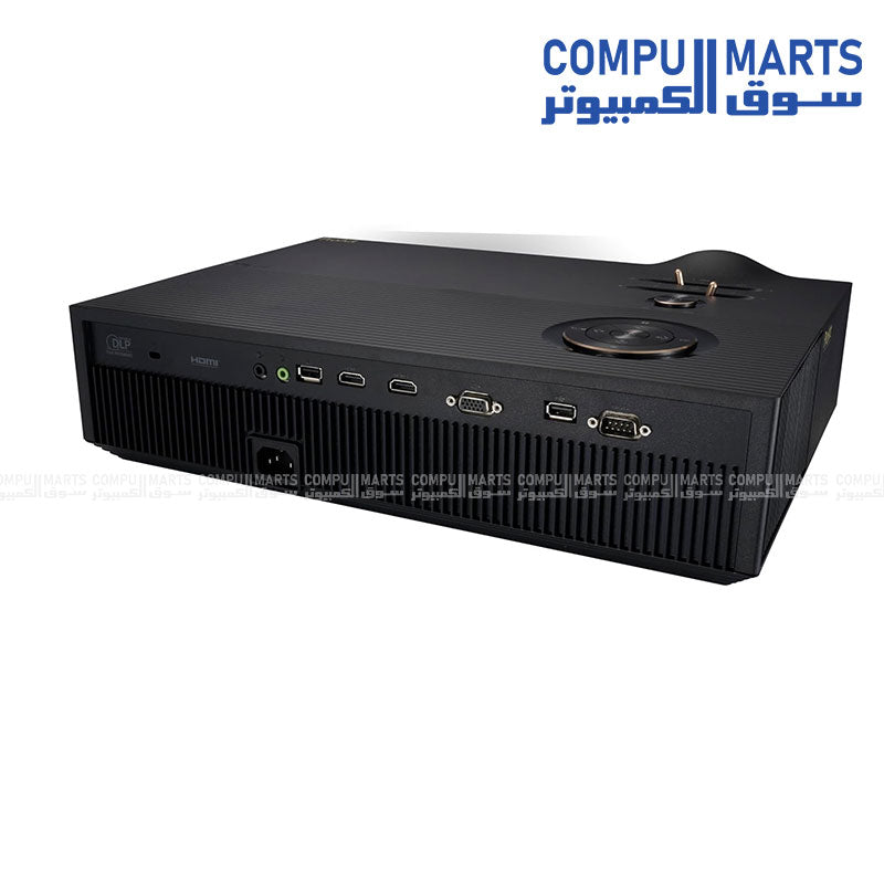 DLP LED projector featuring 1920x1080 resolution 4K input support and 4 corner keystone correction for flexible projection setups
