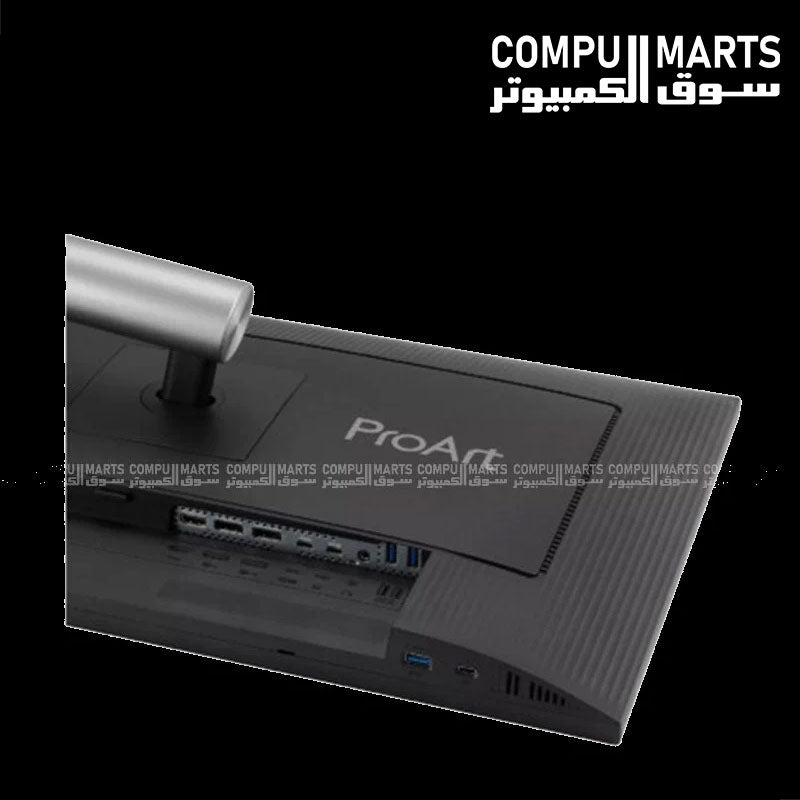Professional ASUS ProArt monitor with Auto KVM functionality, Ambient Light Sensor, ergonomic stand adjustments, and VESA DisplayHDR 400 certification for color critical work