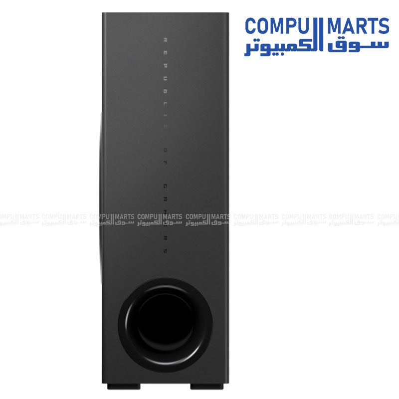 ROG Gjallar gaming soundbar featuring RGB lighting and AI Noise Cancelling Microphone