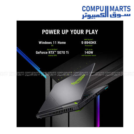 ASUS ROG Strix G16 G614PR-RV009W Ryzen 9 8940HX RTX 5070 Ti Gaming Laptop 32GB RAM 1TB SSD 16-inch 165Hz