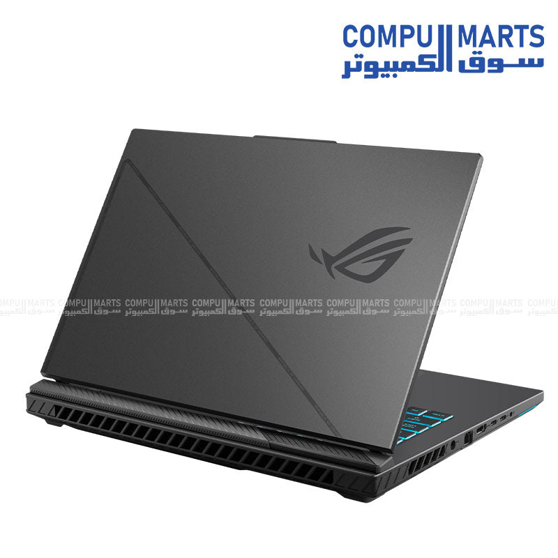 ASUS ROG Strix G16 gaming laptop with AMD Ryzen 9 8940HX Processor, NVIDIA GeForce RTX 5080 Laptop GPU, 16GB DDR5 memory, 1TB PCIe 4.0 NVMe M.2 SSD, 16-inch 2.5K 300Hz display, and Windows 11 Home