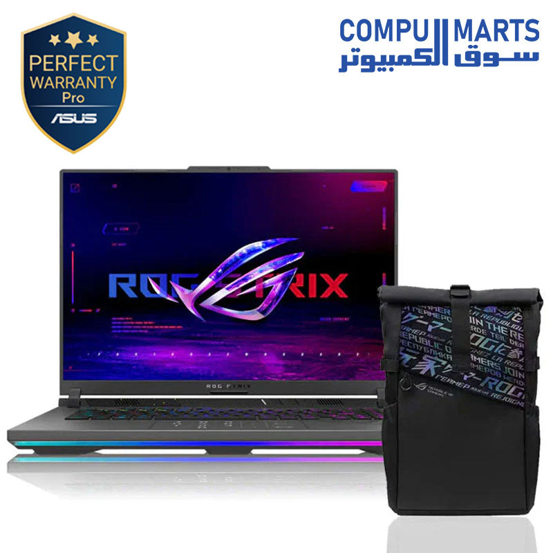 ASUS ROG Strix G16 G614JV-N3487W | 13th Gen Intel Core i7-13650HX Processor | DDR5 16GB | 1TB PCIe 4.0 NVMe M.2 SSD | NVIDIA GeForce RTX 4060 Laptop GPU 8GB | 16" FHD+ 16:10 (1920 x 1200, WUXGA) | WIN 11| ROG BAG
