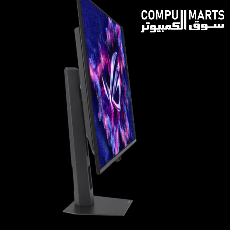 ASUS 4K UHD QD-OLED gaming monitor with 0.03ms response time HDR10 and 99 percent DCI P3 color accuracy ideal for gaming setups in Egypt from Compumarts