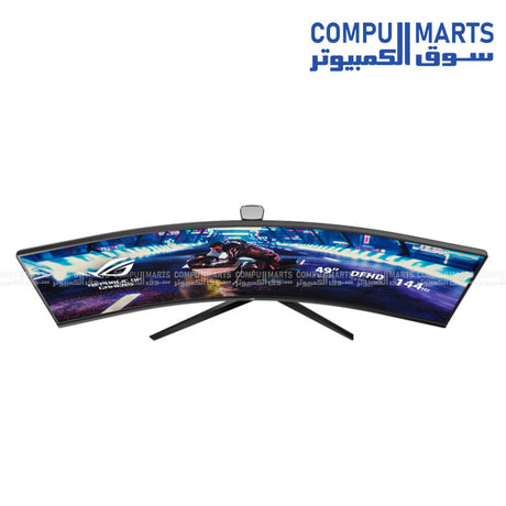 ASUS- ROG -Strix -XG49VQ -49โณ -curved -super -ultra-wide -gaming -monitor- on desk