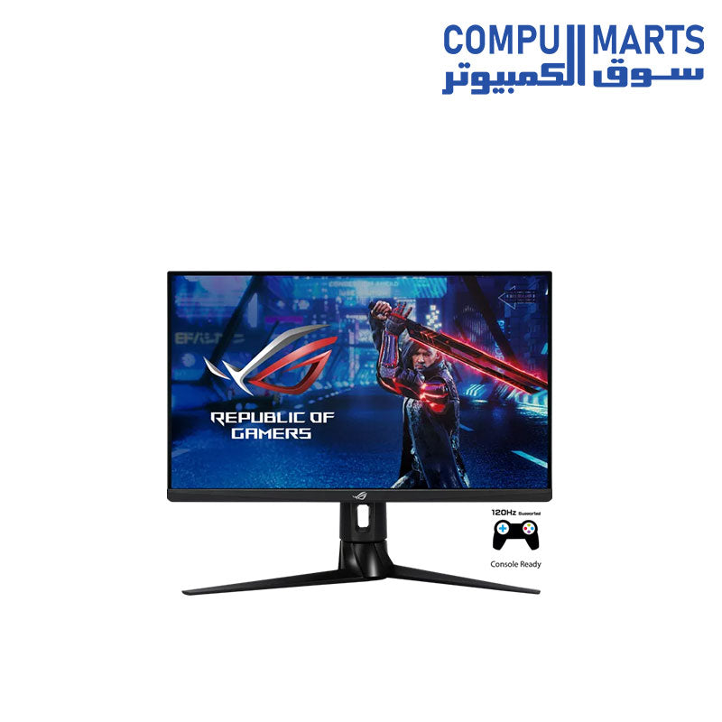 ASUS ROG Strix XG27AQ 170Hz gaming monitor with 27 inch Fast IPS panel, 2560x1440 resolution, 1ms GTG response time, HDR10 support, and Adaptive-Sync available at Compumarts Egypt
