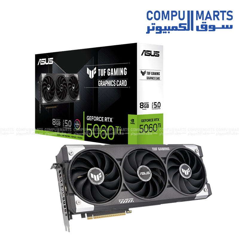 ASUS TUF Gaming GeForce RTX 5060 Ti 8GB GDDR7 Graphics Card – Front View