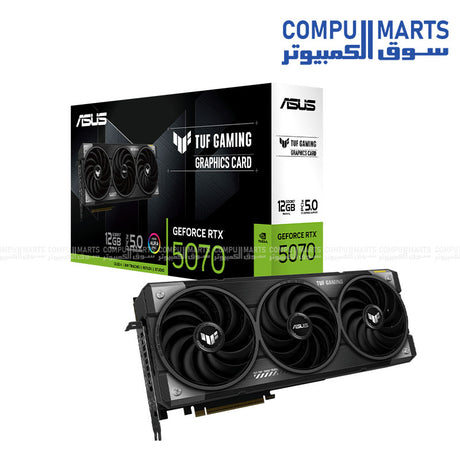 ASUS TUF Gaming GeForce RTX 5070 12GB GDDR7 Graphics Card – Front View