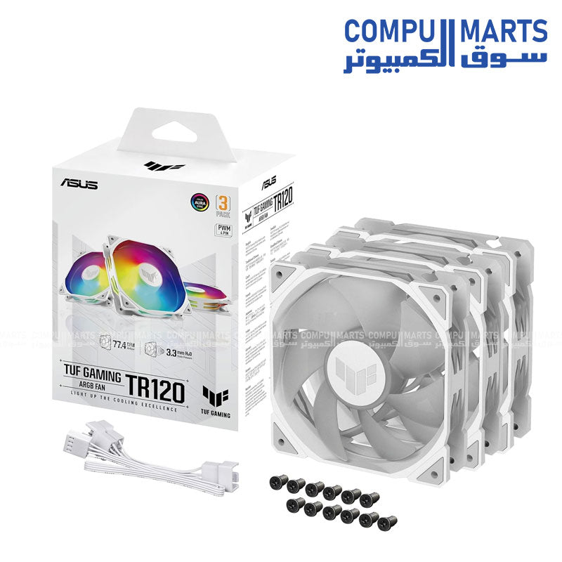 ASUS TUF Gaming TR120 ARGB Triple Fan Pack – High Static Pressure, Aura Sync, Performance Cooling (Egypt)