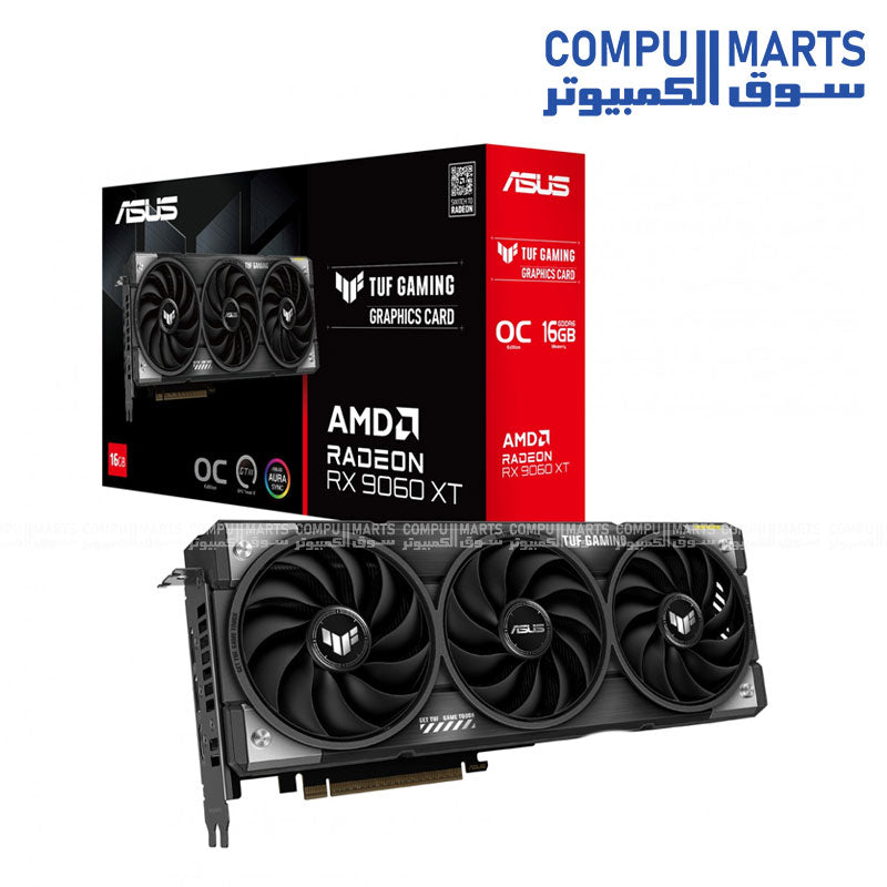 ASUS TUF Radeon RX 9060 XT O16G Gaming Graphics Card – 16GB GDDR6, PCIe 5.0, Triple-Fan Cooling, Egypt