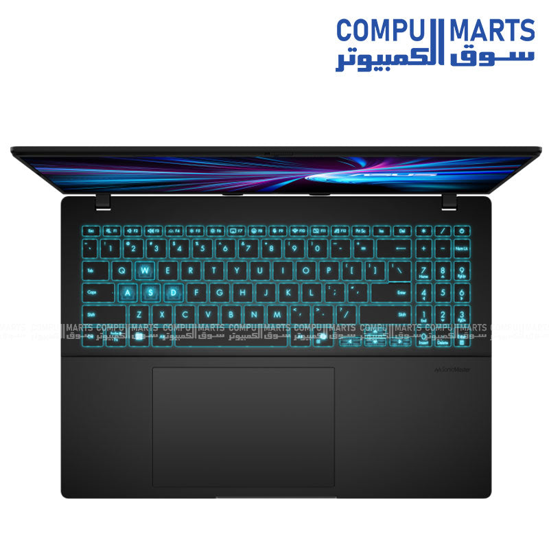 Backlit keyboard of ASUS V16 V3607 gaming laptop – Arabic layout