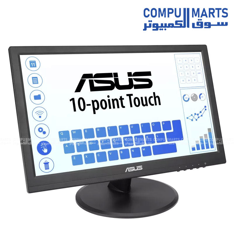 ASUS VT168HR 15.6-inch Touch Monitor – 1366×768 – 10-Point Touch – HDMI – VGA – Eye Care