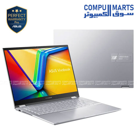 ASUS Vivobook S14 Flip TP3402VA-LZ065W โ Intel Core i5-13420H โ 16GB RAM โ 512GB SSD โ 14 inch Touchscreen Convertible Laptop with Pen โ Cool Silver โ Windows 11 โ Egypt