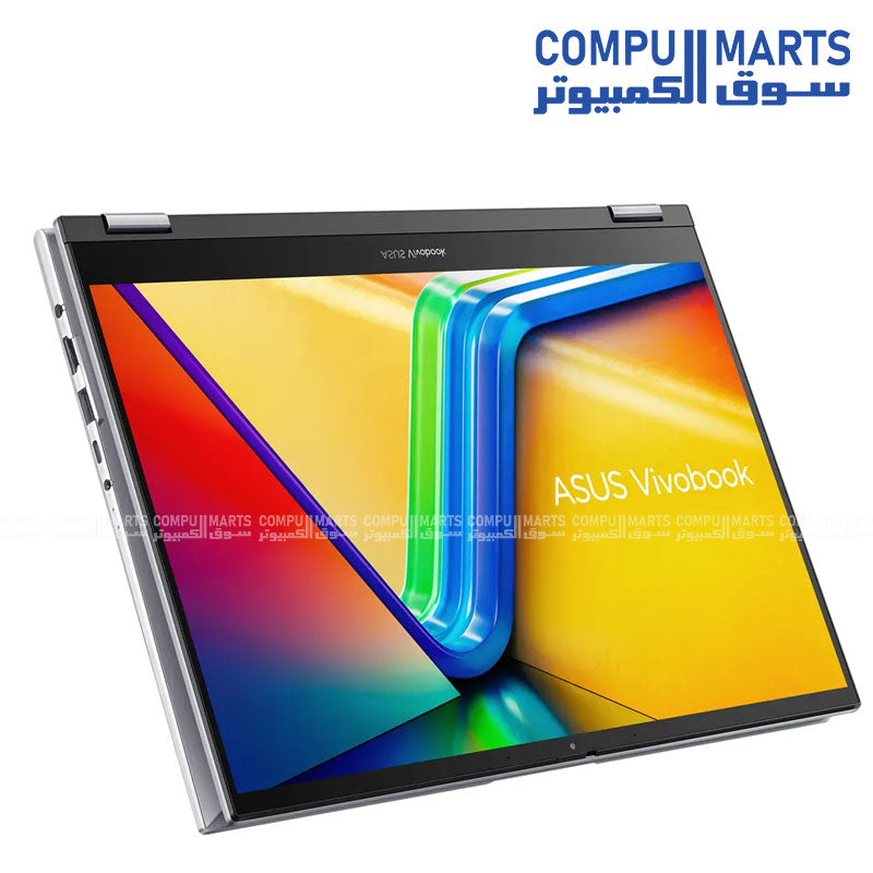 ASUS Vivobook S14 Flip TP3402VA-LZ065W – Intel Core i5-13420H – 16GB RAM – 512GB SSD – 14 inch Touchscreen Convertible Laptop with Pen – Cool Silver – Windows 11 – Egypt